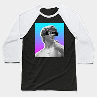 Japanese Aesthetic Greek Bust | Vaporwave Baseball T-Shirt